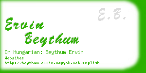 ervin beythum business card
